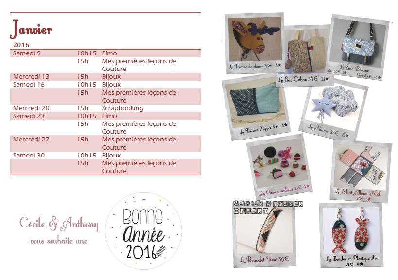 programme des ateliers de janvier 2016